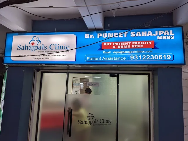 The clinic's signboard at its Vyapar Kendra Road shopfront, C-Block, Sushant Lok Phase I.